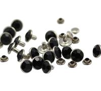 Allstarco 11mm Jet Black H101 Acrylic Rhinestone Rivets For Garments Leather, Sewing and Crafts DIY Jewelry Making in Bulk Bracelet Handbags FlipFlops - 40 Pieces