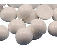 Allstarco 11mm White H210 Flat Back Acrylic Round Cabochons Plastic Pearl Gems For Jewelry Making Costume Making Cosplay Jewels Embelishments - 50 Pieces