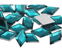 Allstarco 11x18mm (7/16x23/32) Blue Aqua Diamond Acrylic Gems, 35 PCS | Flat Back Rhinestones, lightweight design, vivid color and sparkle for costumes, cosplay, displays, cards and DIY crafts