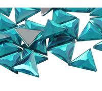Allstarco 13mm Flat Back Triangle Acrylic Rhinestones Plastic Gems Plastic Costume Jewels Embelishments - 50 Pieces (Blue Zircon .BZ)