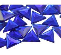 Allstarco 13mm Flat Back Triangle Acrylic Rhinestones Plastic Gems Plastic Costume Jewels Embelishments - 50 Pieces (Blue Dark Sapphire .NAB01)