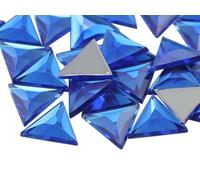 Allstarco 13mm Flat Back Triangle Acrylic Rhinestones Plastic Gems Plastic Costume Jewels Embelishments - 50 Pieces (Blue Sapphire .PH)