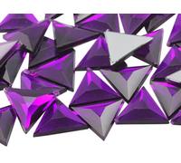 Allstarco 13mm Flat Back Triangle Acrylic Rhinestones Plastic Gems Plastic Costume Jewels Embelishments - 50 Pieces (Purple Amethyst Lt .NAT02L)
