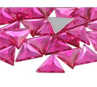 Allstarco 13mm Flat Back Triangle Acrylic Rhinestones Plastic Gems Plastic Costume Jewels Embelishments - 50 Pieces (Pink Hot .NAP01)