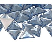 Allstarco 13mm Flat Back Triangle Acrylic Rhinestones Plastic Gems Plastic Costume Jewels Embelishments - 50 Pieces (Blue Sapphire Lt .LS)