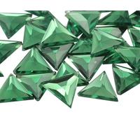 Allstarco 13mm Flat Back Triangle Acrylic Rhinestones Plastic Gems Plastic Costume Jewels Embelishments - 50 Pieces (Green Peridot .PD)