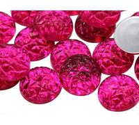 Allstarco 15mm Pink Fuchsia .MAR09 Flat Back Acrylic Baroque Cabochons Plastic Gems Plastic Costume Cosplay Jewels - 30 Pieces