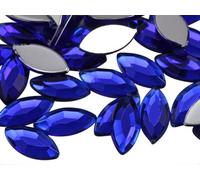 Allstarco 15x7mm Blue Sapphire Dark .NAB01 Navette Flat Back Acrylic Rhinestones Marquise Gems for Crafts Horse Eye Costume Embelishments Card Making Jewels Jewelry Making Cosplay Jewels 40 Pieces
