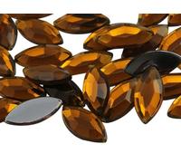 Allstarco 15x7mm Brown Smokey Topaz .SZ Navette Flat Back Acrylic Rhinestones Marquise Gems for Crafts Horse Eye Costume Embelishments Card Making Jewels Jewelry Making Cosplay Jewels 40 Pieces