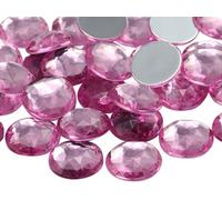 Allstarco 18mm (23/32") Light Pink Round Acrylic Gems, 30 PCS