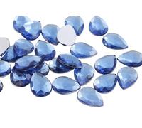 Allstarco 18x13mm Blue Light Sapphire H118 Flat Back Teardrop Acrylic Rhinestones Plastic Gems for Jewelry Making Costume Jewels Cosplay Card Making Embelishments Crafts- 30 Pieces