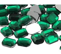 Allstarco 18x13mm Flat Back Octagon Acrylic Rhinestones Plastic Gems for Jewelry Making Costume Jewels Cosplay Embelishments Crafts - 30 Pieces (Green Emerald A10)