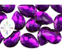 Allstarco 18x13mm Flat Back Teardrop Acrylic Rhinestones Plastic Gems for Jewelry Making Costume Jewels Cosplay Card Making Embelishments Crafts - 30 Pieces (Purple Amethyst H105)