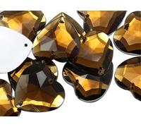Allstarco 20mm Brown Smokey Topaz CH25 Flat Back Sew On Heart Rhinestones Beads for Crafts Plastic Acrylic Gems with Holes for Sewing, Clothing Embelishments, Costume Cosplays - 25 Pieces
