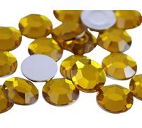 Allstarco 20mm Gold Topaz H107 Flat Back Acrylic Rhinestones Cosplay Plastic Gems Embelishments Jewelry Making Crafts Scrapbooking Costume Jewels - 20 Pieces