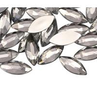 Allstarco 20x9mm Crystal A01 Navette Flat Back Acrylic Rhinestones Marquise Gems for Crafts Horse Eye Costume Embelishments Card Making Jewels Jewelry Making Cosplay Jewels - 25 Pieces