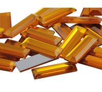 Allstarco 22x7mm Gold Topaz .TZ Baguette Flat Back Rectangle Acrylic Rhinestones Plastic Gems for Crafts Costume Embelishments Card Making Jewels Jewelry Making Cosplay Jewels 40 PCS