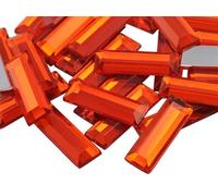 Allstarco 22x7mm Orange Hyacinth .HC Baguette Flat Back Rectangle Acrylic Rhinestones Plastic Gems for Crafts Costume Embelishments Card Making Jewels Jewelry Making Cosplay Jewels 40 PCS