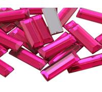 Allstarco 22x7mm Pink Fuchsia .MAR09 Baguette Flat Back Rectangle Acrylic Rhinestones Plastic Gems for Crafts Costume Embelishments Card Making Jewels Jewelry Making Cosplay Jewels 40 PCS