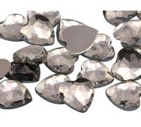 Allstarco 25mm Crystal JG06 Flat Back Heart Acrylic Rhinestones 1 Inch Costume Plastic Gems Cosplay Jewels for Valentine's Party - 18 Pieces