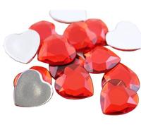 Allstarco 25mm Ruby JG16 Flat Back Heart Acrylic Rhinestones 1 Inch Costume Plastic Gems Cosplay Jewels for Valentine's Party - 18 Pieces