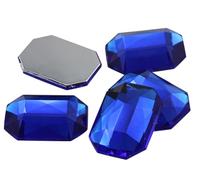 Allstarco 25x18mm (1x23/32) Blue Sapphire Octagon Acrylic Gems, 15 PCS