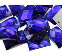 Allstarco 25x18mm (1x23/32) Blue Sapphire Rectangle Sew-On Gems