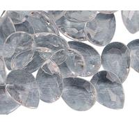 Allstarco 25x18mm Clear CH38 Teardrop Acrylic Pirate Treasure Gems Plastic Jewels For Party & Games, Table Scatter, Vase Fillers, Wedding Decor Gemstones Favors - 40 Pieces