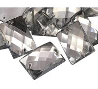Allstarco 25x18mm Crystal Clear CH38 Flat Back Rectangle Sew On Beads for Crafts Plastic Acrylic Rhinestones with Holes for Sewing, Clothing Embelishments, Costume Cosplays 18 Pieces