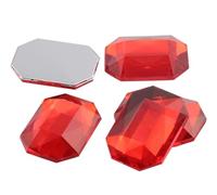 Allstarco 25x18mm Flat Back Octagon Acrylic Rhinestones Plastic Gems for Jewelry Making Costume Jewels Cosplay Embelishments Crafts - 15 Pieces (Red Ruby A05)