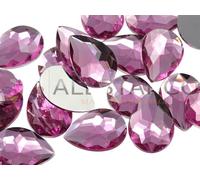 Allstarco 25x18mm Flat Back Teardrop Acrylic Rhinestones Plastic Gems for Jewelry Making Costume Jewels Cosplay Card Making Embelishments Decor Crafts - 20 Pieces (Pink H112)