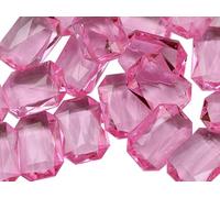 Allstarco 25x18mm Pink CH13 Octagon Acrylic Pirate Treasure Gems Plastic Jewels For Party & Games, Table Scatter, Vase Fillers, Wedding Decor Gemstones Favors - 40 Pieces