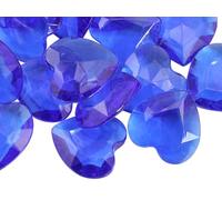 Allstarco 27mm Blue CH09 Heart Acrylic Pirate Treasure Gems Plastic Jewels For Party & Games, Table Scatter, Vase Fillers, Wedding Decor Gemstones Favors - 20 Pieces