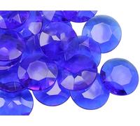Allstarco 27mm Blue CH09 Round Acrylic Pirate Treasure Gems Plastic Jewels For Party & Games, Table Scatter, Vase Fillers, Wedding Decor Gemstones Favors - 25 Pieces