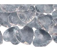 Allstarco 27mm Clear CH38 Heart Acrylic Pirate Treasure Gems Plastic Jewels For Party & Games, Table Scatter, Vase Fillers, Wedding Decor Gemstones Favors - 20 Pieces
