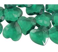Allstarco 27mm Green CH18 Heart Acrylic Pirate Treasure Gems Plastic Jewels For Party & Games, Table Scatter, Vase Fillers, Wedding Decor Gemstones Favors - 20 Pieces