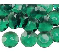 Allstarco 27mm Green CH18 Round Acrylic Pirate Treasure Gems Plastic Jewels For Party & Games, Table Scatter, Vase Fillers, Wedding Decor Gemstones Favors - 25 Pieces