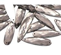 Allstarco 28x8mm Crystal Clear CH38 Flat Back Teardrop Sew On Beads for Crafts Plastic Acrylic Rhinestones with Holes for Sewing, Clothing Embelishments, Costume Cosplays - 30 Pieces