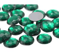 Allstarco 30mm Flat Back Round Acrylic Rhinestones Plastic Circle Gems For Costume Making Cosplay Jewels Pro Grade Embelishments - 12 Pieces (Green Emerald H106)
