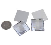Allstarco 30mm Large Flat Back Acrylic Square Gems Rhinestones Cosplay Costume Embelishments for Crafts DIY Projects - 4 Pieces (Crystal Clear H102)