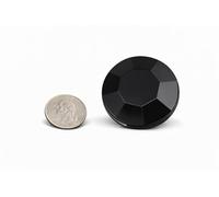 Allstarco 45mm Large Acrylic Cosplay Gems Flat Back Plastic Rhinestones For Jewelry Making, Costumes, Scrapbooking, Props, Crafts Embelishments 2PCS (Jet Black H101)