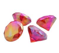 Allstarco 4PCS 60mm Red Ruby AB Extra Large Acrylic Diamond Confetti AB Coating for Table Scatter Wedding Decorations Vase Fillers Individually Wrapped