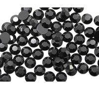 Allstarco 500PCS 9mm SS42 Jet Black .JT Acrylic Flat Back Rhinestones for Jewelry Making and Face Painting Card Making Embelishments Plastic Gems