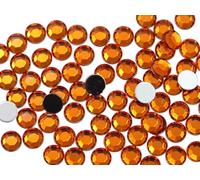 Allstarco 500PCS 9mm SS42 Orange Hyacinth .HC Acrylic Flat Back Rhinestones for Jewelry Making and Face Painting Card Making Embelishments Plastic Gems