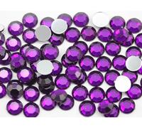 Allstarco 500PCS 9mm SS42 Purple Amethyst .NAT02 Acrylic Flat Back Rhinestones for Jewelry Making and Face Painting Card Making Embelishments Plastic Gems