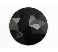 Allstarco 50mm Extra Large Self Adhesive Round Jewels Acrylic Rhinestones Stick On Plastic Gems For Cosplay - 2 Pieces (Black Jet H101)
