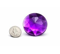 Allstarco 50mm Extra Large Self Adhesive Round Jewels Acrylic Rhinestones Stick On Plastic Gems For Cosplay - 2 Pieces (Purple Amethyst H105)