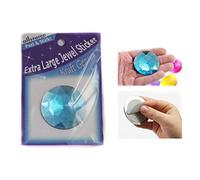 Allstarco 50mm Extra Large Self Adhesive Round Jewels Acrylic Rhinestones Stick On Plastic Gems For Cosplay - 2 Pieces (Blue Aqua H109)