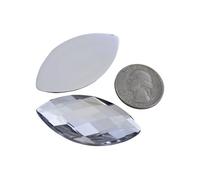 Allstarco 50x25mm Crystal Clear H102 Large Flat Back Navette Acrylic Rhinestones Large Cosplay Gems Marquise Embelishments DIY Crafts - 2 Pieces