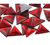 Allstarco 5mm Red Ruby Garnet A28 Flat Back Triangle Tiny Acrylic Rhinestones Plastic Gems Costume Jewels Embelishments for DIY and Crafts - 150 Pieces